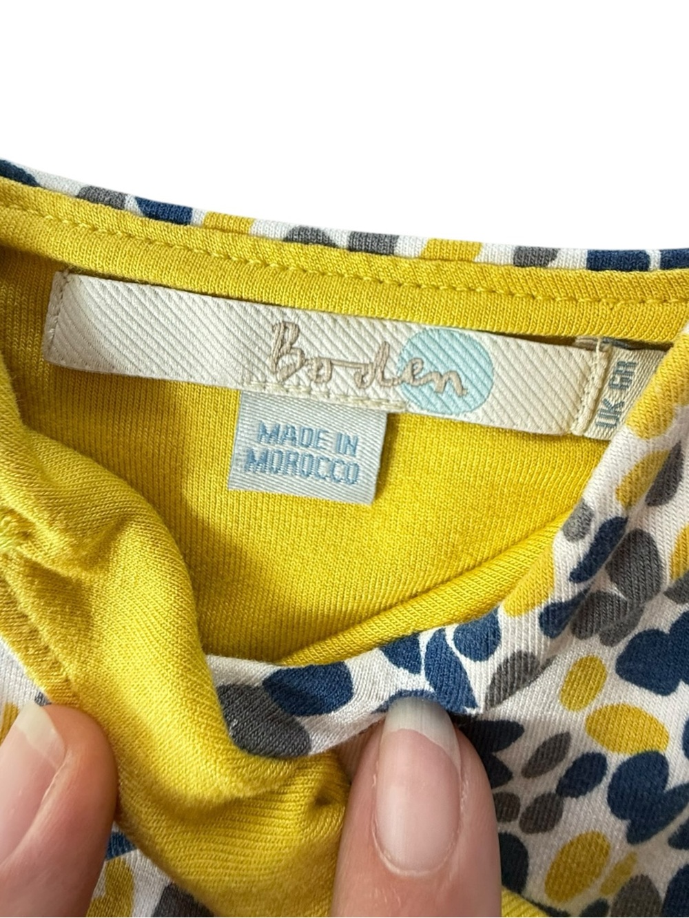 Boden Women Fit Flare Dress US 2R White Blue Yellow Dot Print Sleeveless - Picture 6 of 11
